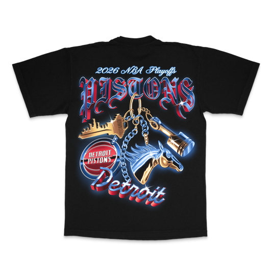 DETROIT PISTONS PLAYOFF KEYCHAIN TEE BLACK