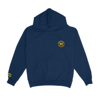 WOLVERINE SCRIPT EMBROIDERED HOODIE NAVY