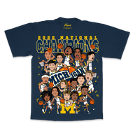 CARICATURE CHAMPS TEE NAVY