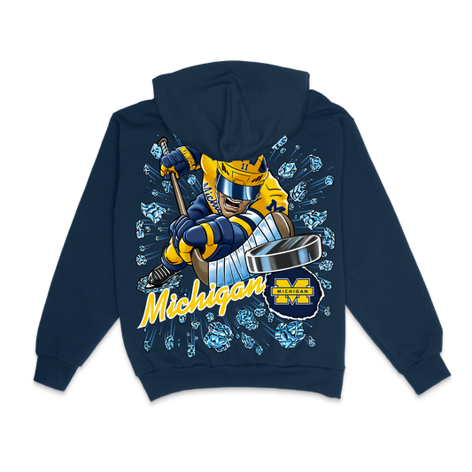 MICHIGAN RETRO HOCKEY HOODIE NAVY