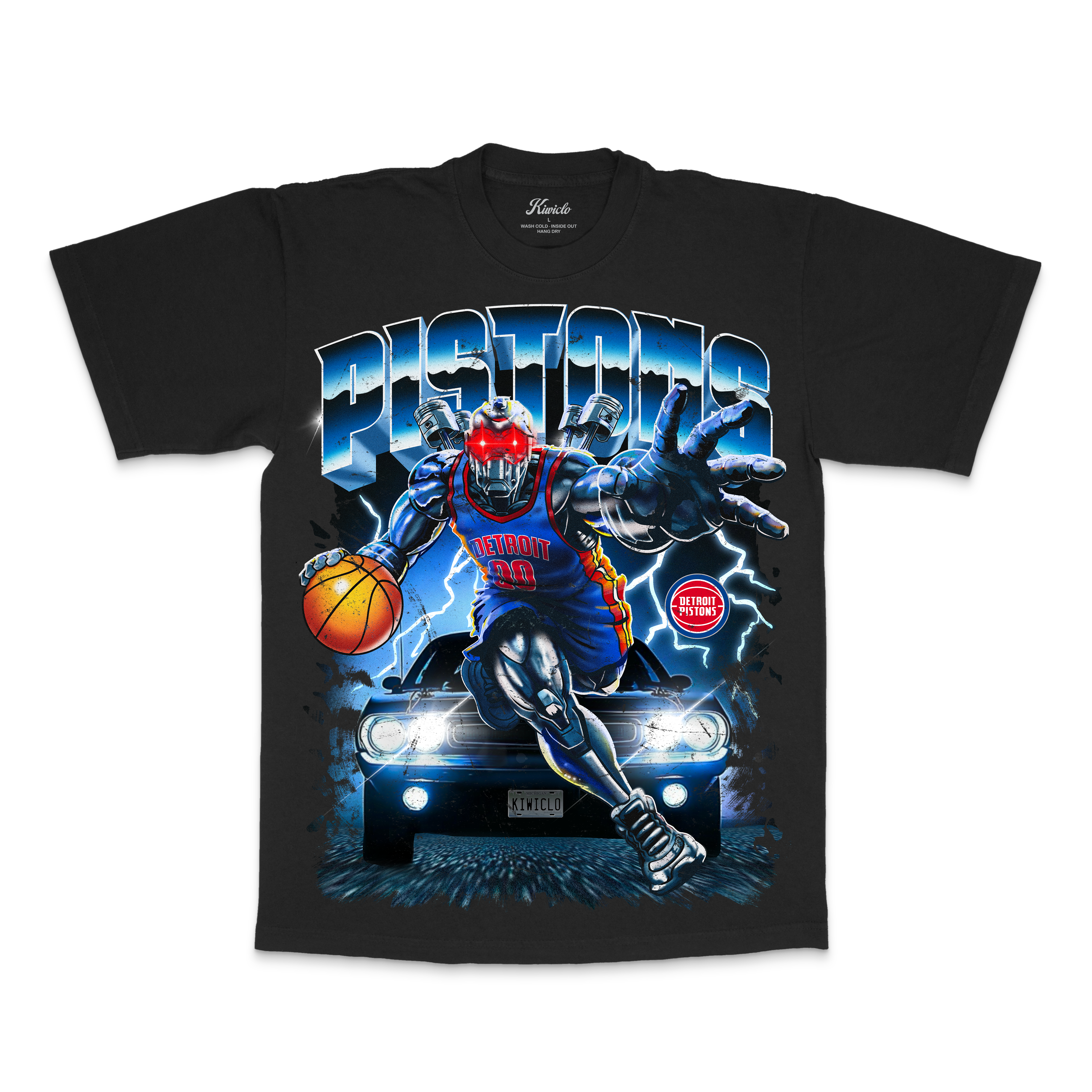 PISTONS HORSEPOWER TEE OFF BLACK