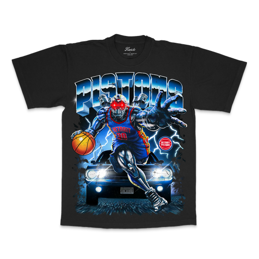 PISTONS HORSEPOWER TEE OFF BLACK
