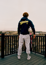WOLVERINE SCRIPT EMBROIDERED HOODIE NAVY