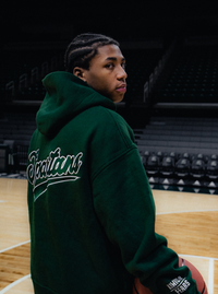 SPARTAN SCRIPT EMBROIDERED HOODIE GREEN
