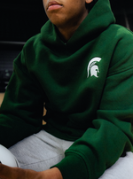 SPARTAN SCRIPT EMBROIDERED HOODIE GREEN