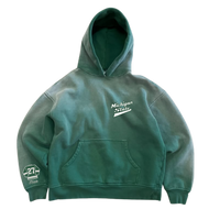 SPARTAN SCRIPT EMBROIDERED HOODIE EVERGREEN (POTASSIUM WASH)