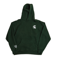 SPARTAN SCRIPT EMBROIDERED HOODIE GREEN
